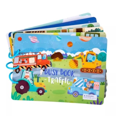 Cicha Książeczka Montessori Pojazdy na rzepy DIY Edukacyjna dla dzieci