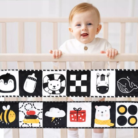 Książeczka edukacyjna kontrastowa dla niemowląt piszczy szeleści