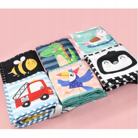 Książeczka edukacyjna kontrastowa dla niemowląt piszczy szeleści