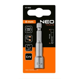 Nasadka magnetyczna 8 x 65 mm, trzpień 1/4"