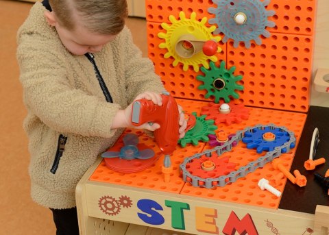MASTERKIDZ Drewniany Warsztat XXL Montessori STEM z Narzędziami + Akcesoria