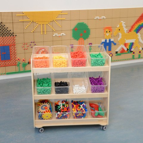 MASTERKIDZ Regał na Kółka - 3 Półki Na Akcesoria Do Tablicy STEM 800H x 800L