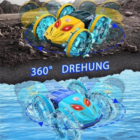 Samochód zdalnie sterowany JEŹDZI PO WODZIE terenowy AMFIBIA Niebieski
