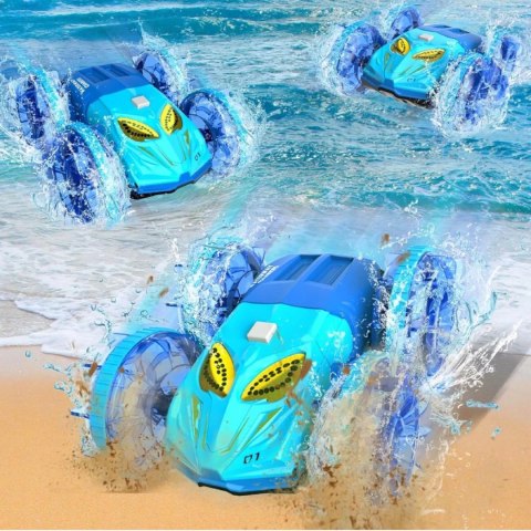 Samochód zdalnie sterowany JEŹDZI PO WODZIE terenowy AMFIBIA Niebieski