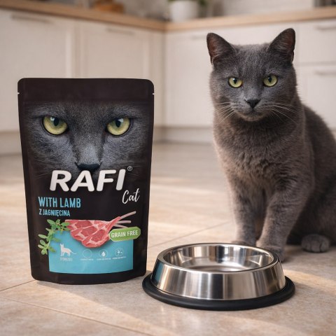 RAFI Karma Mokra Pasztet Dla Kotów Sterylizowanych z Jagnięciną 100g x 10 szt.