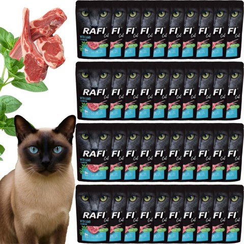 RAFI Karma Mokra Pasztet Dla Kotów Sterylizowanych z Jagnięciną 100g x 40 szt.