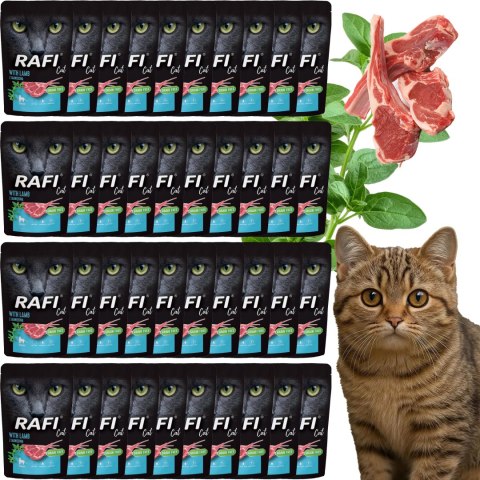 RAFI Karma Mokra Pasztet Dla Kotów Sterylizowanych z Jagnięciną 100g x 40 szt.