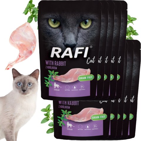 RAFI Karma Mokra Pasztet Dla Kotów Sterylizowanych z Królikiem 100g x 10 szt.