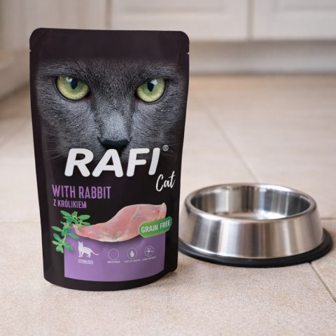 RAFI Karma Mokra Pasztet Dla Kotów Sterylizowanych z Królikiem 100g x 10 szt.