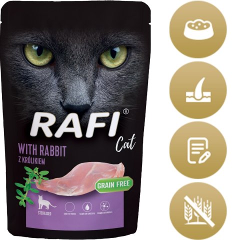 RAFI Karma Mokra Pasztet Dla Kotów Sterylizowanych z Królikiem 100g x 10 szt.