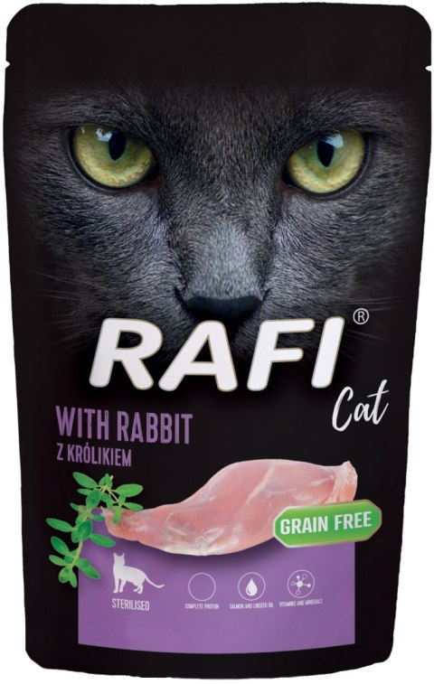 RAFI Karma Mokra Pasztet Dla Kotów Sterylizowanych z Królikiem 100g x 10 szt.