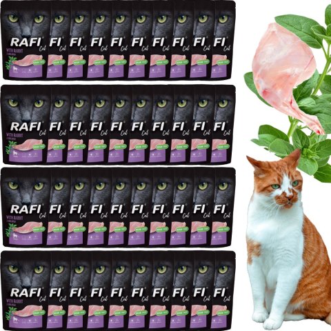 RAFI Karma Mokra Pasztet Dla Kotów Sterylizowanych z Królikiem 100g x 40 szt.
