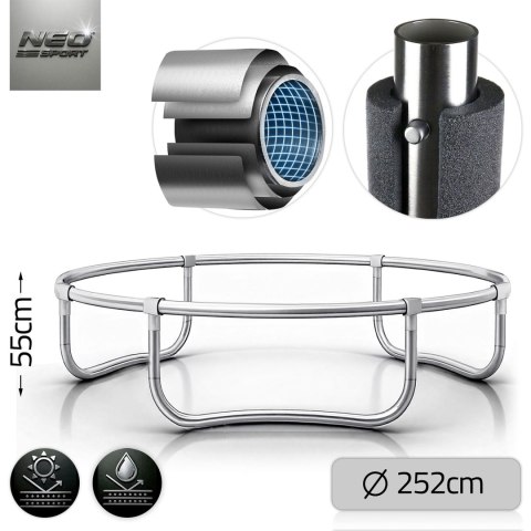 Trampolina ogrodowa 8ft/252cm z siatką zewnętrzną i drabinką Neo-Sport