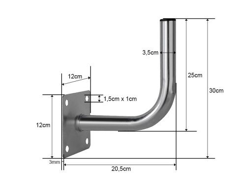 76-909# Uchwyt ścienny gięty 200