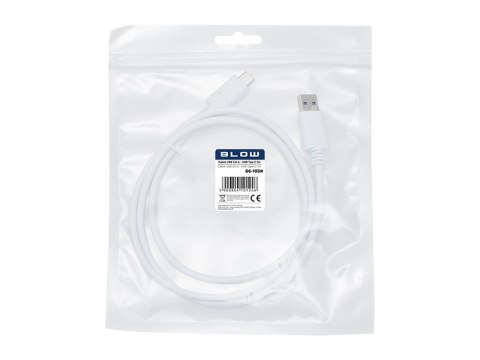 66-103# Przyłącze usb 3.0 a - usb-c 1m białe zawieszka