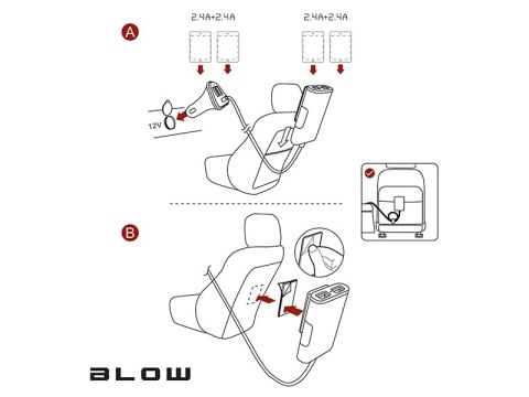 75-744# Ładowarka samochodowa gn. usbx4 9,6a`
