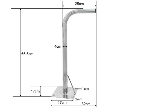 76-897# Uchwyt ścienny gięty 660 wzmacniany