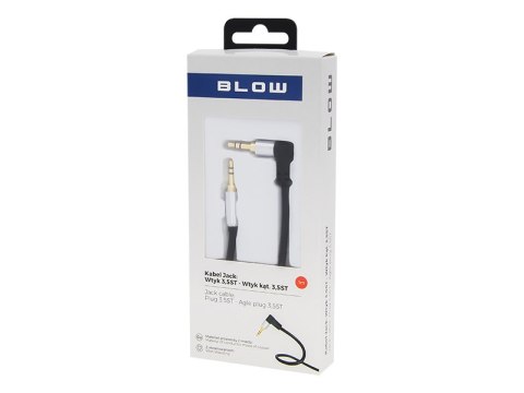 91-220# Przyłącze wtyk 3,5st-wtyk 3,5st 1m kątowy metal aux blister