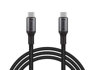 66-159# Przyłącze usb-c - usb-c 2.0 1,0m czarne plecionka 100w