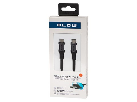 66-159# Przyłącze usb-c - usb-c 2.0 1,0m czarne plecionka 100w