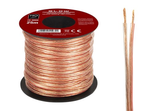 73-360# Przewód głośnikowy 2x0,22mm przezroczysty 25m