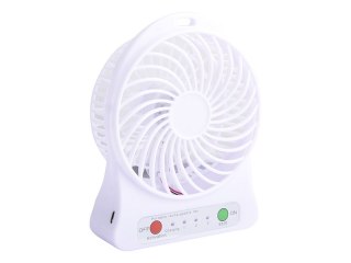 44-502# Wentylator przenośny/biurkowy 10cm usb+akumulator biały"