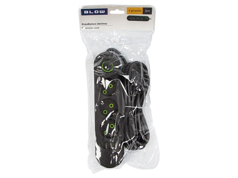 98-215# Przedłużacz sieciowy ps-350 3-gniazda 3xusb 5m czarny 3x1mm