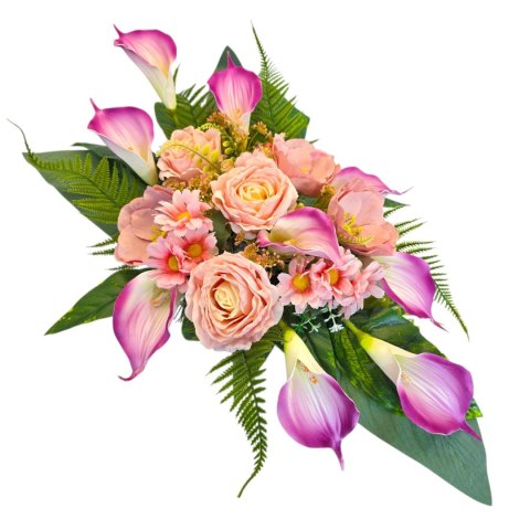 Stroik na cmentarz kompozycja kwiatowa na grób miska z obciążeniem