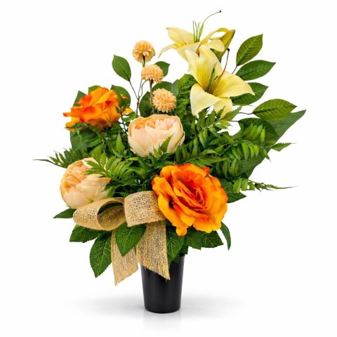 Bukiet wkład do wazonu flakon stroik na cmentarz sztuczne kwiaty