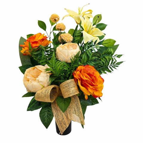 Bukiet wkład do wazonu flakon stroik na cmentarz sztuczne kwiaty