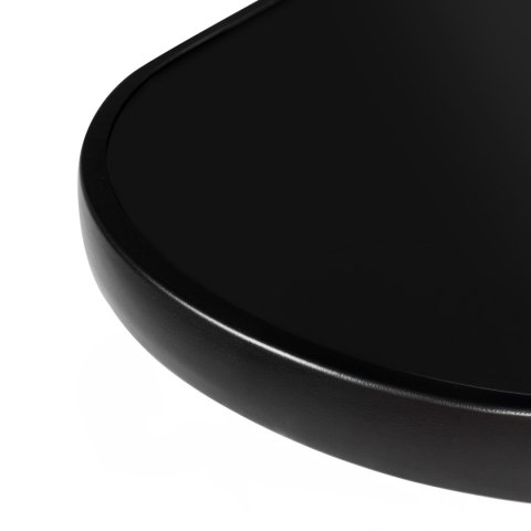 Duży szklany stół ogrodowy na taras balkon 120x70 czarny otwór na parasol