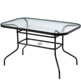 Duży szklany stół ogrodowy na taras balkon 120x70 transparentny 6 osób