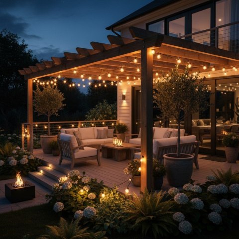 Girlanda ogrodowa świetlna łańcuch 30 x LED 20m 9 trybów lampki ogrodowe 9W