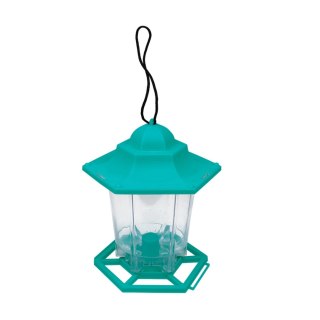 Karmnik z daszkiem plastikowym, kolor zielony, wymiary: szerokość 13cm, wysokość 18 cm