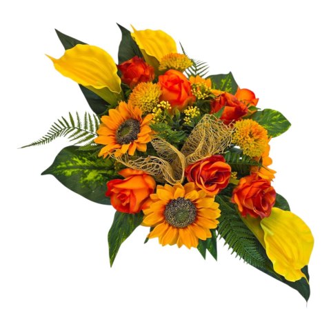 Komplet stroiki na cmentarz grób bukiet donica słoneczniki