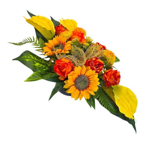 Komplet stroiki na cmentarz grób bukiet donica słoneczniki