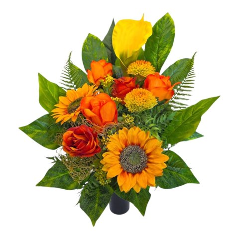 Komplet stroiki na cmentarz grób bukiet donica słoneczniki