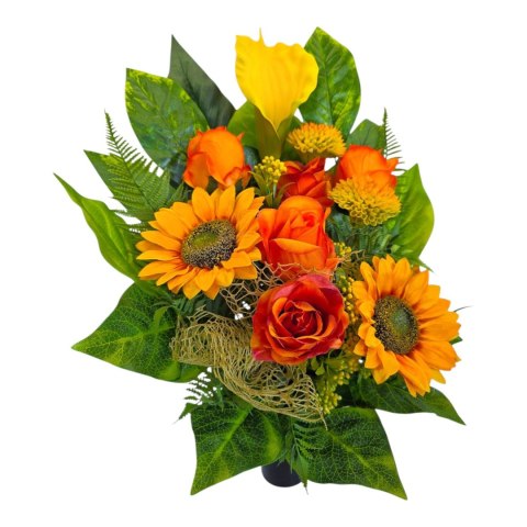 Komplet stroiki na cmentarz grób bukiet donica słoneczniki