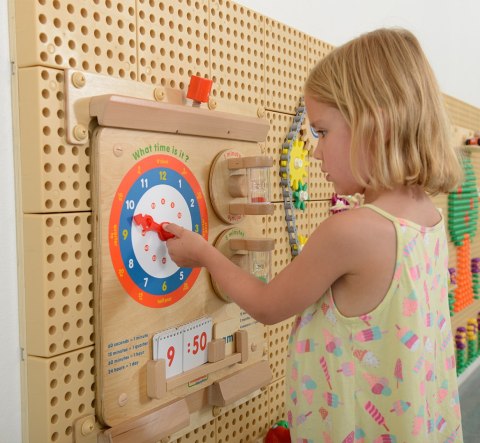 MASTERKIDZ Nauka Odczytywania Zegara Ścienna Tablica Edukacyjna Flex