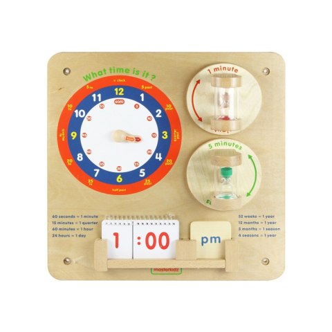 MASTERKIDZ Nauka Odczytywania Zegara Ścienna Tablica Edukacyjna Flex