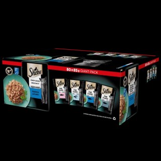 Sheba Delicacy Rybne Smaki W Galaretce, Z Łososiem, Z Białą Rybą, Z Tuńczykiem, Z Dorszem 80x85g