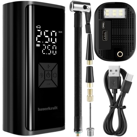 Pompka rowerowa elektryczna kompresor do opon powerbank 6000mAh latarka LED