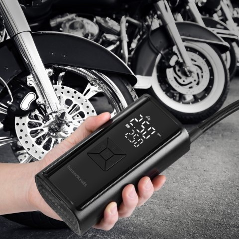 Pompka rowerowa elektryczna kompresor do opon powerbank 6000mAh latarka LED