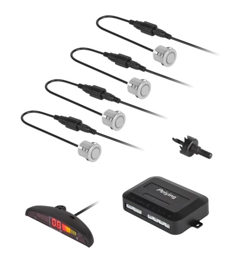 Samochodowe czujniki parkowania z wyświetlaczem (tył) Peiying ? srebrne