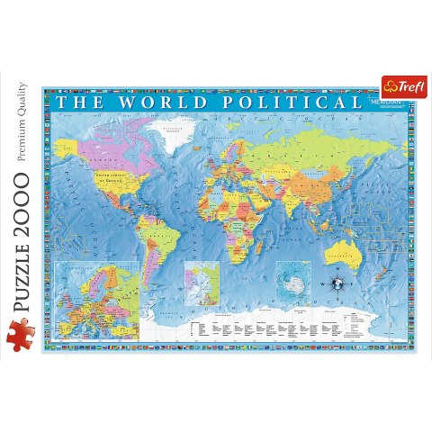 Puzzle - 2000 - Polityczna mapa świata - Trefl 27099