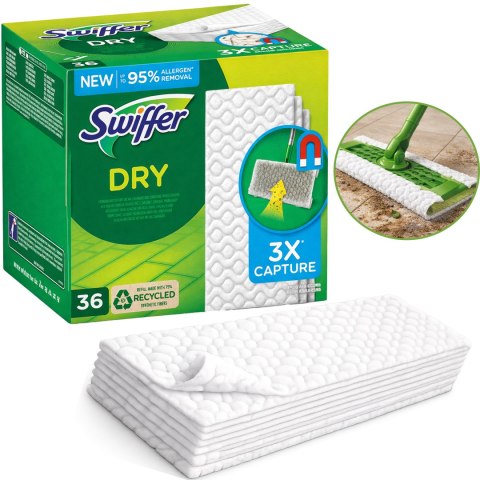 Swiffer Dry Ściereczki Podłogowe Do Mopa - Wkłady Elektrostatyczne 36 szt.