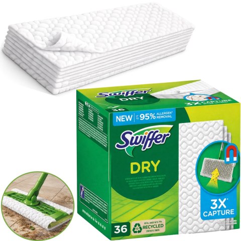 Swiffer Dry Ściereczki Podłogowe Do Mopa - Wkłady Elektrostatyczne 36 szt.