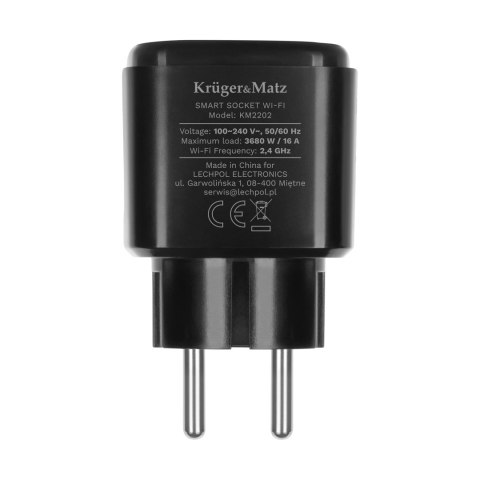 Gniazdo WiFi Kruger&Matz Connect P4 Czarne Tuya