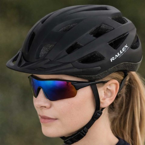 Kask rowerowy na rower RALLEX damski męski regulowany czarny M 54-58cm