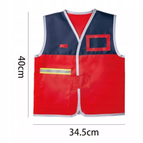 Zestaw małego strażaka kamizelka, gaśnica i akcesoria kask dla dzieci